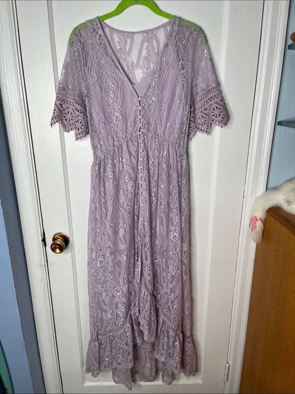 Lavender Lace Dress Shyanne Small High Low Western Country Purple Pastel Rodeo